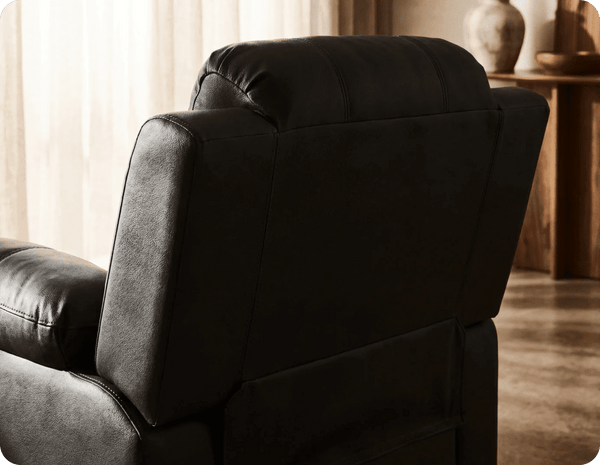Veloura Black Leather Armchair
