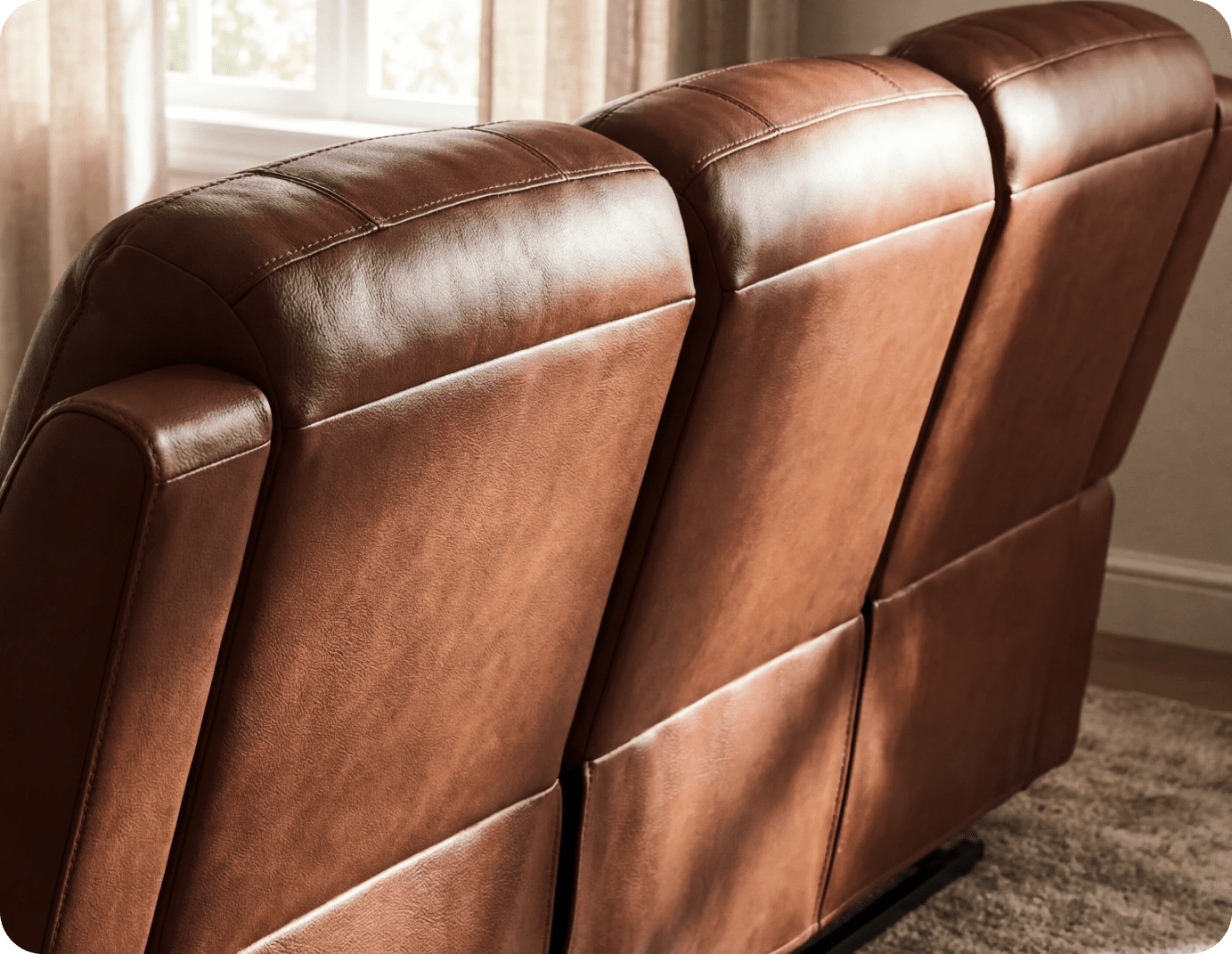 Martini Genuine Leather Tan Electric Power Recliner 3 Seater Sofa