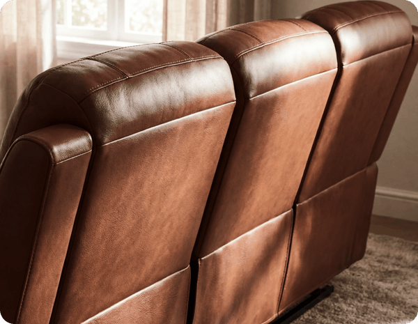 Martini Genuine Leather Tan Electric Power Recliner 3 Seater Sofa