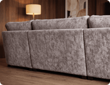 Westminster Silver Alaska Fabric U Shape High Back Corner Sofa