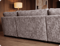 Westminster Silver Alaska Fabric U Shape High Back Corner Sofa