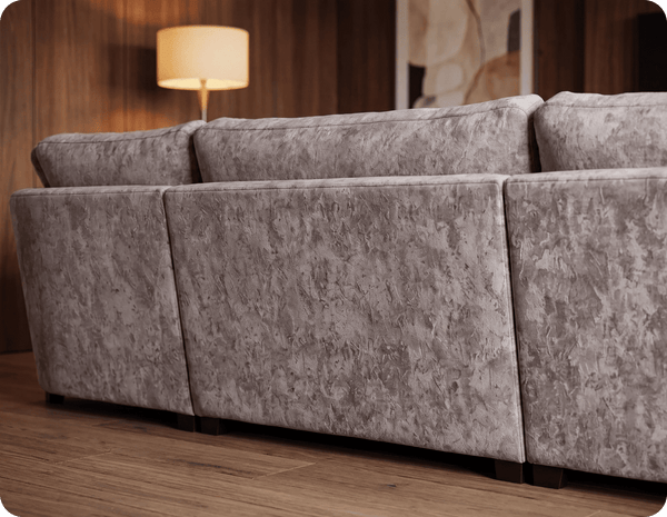 Westminster Silver Alaska Fabric U Shape High Back Corner Sofa