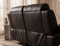 Milano Genuine Leather Black Electric Power Recliner 2 Seater Sofa