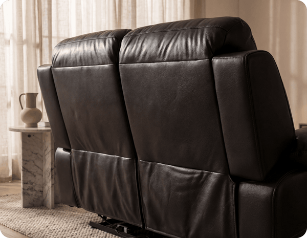 Milano Genuine Leather Black Electric Power Recliner 2 Seater Sofa