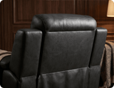 Leo Genuine Leather Black Electric Power Recliner Armchair