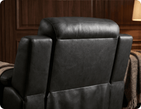 Leo Genuine Leather Black Electric Power Recliner Armchair