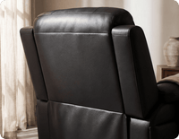 Martini Genuine Leather Black Electric Power Recliner Armchair