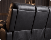 Torino Genuine Leather Black Electric Power Recliner 3 Seater