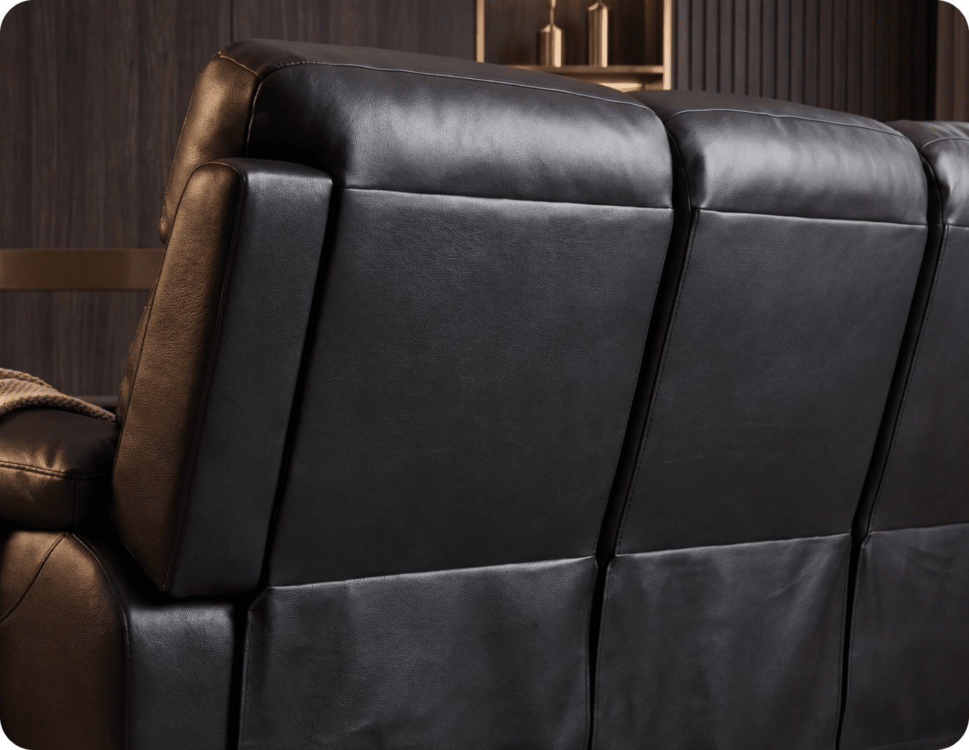 Torino Genuine Leather Black Electric Power Recliner 3 Seater