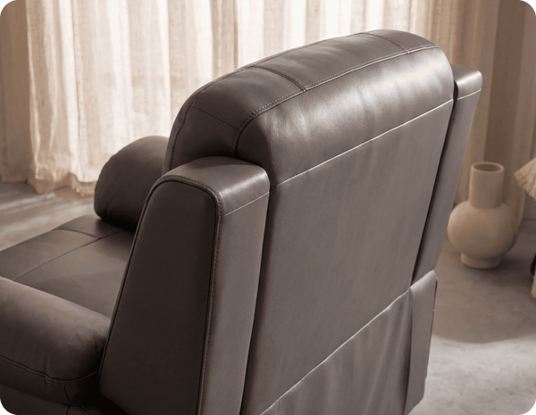 Martini Genuine Leather Grey Electric Power Recliner Armchair