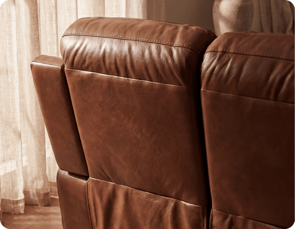 Milano Genuine Leather Tan Electric Power Recliner 3 Seater