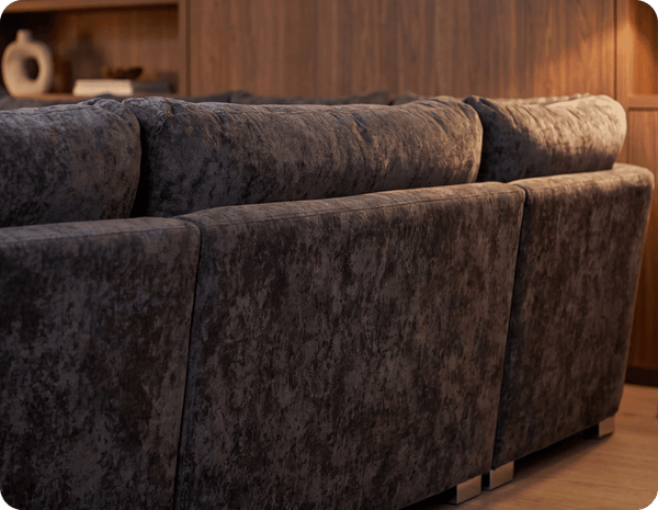 Westminster Coal Alaska Fabric U Shape High Back Corner Sofa