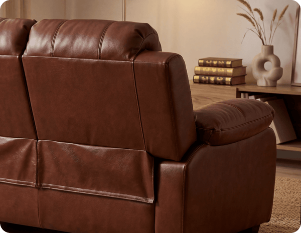 Veloura Tan Leather 2 Seater Sofa