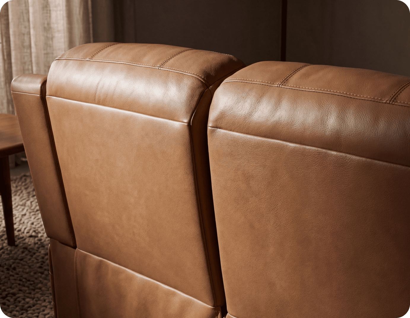 Martini Genuine Leather Caramel Electric Power Recliner 2 Seater Sofa