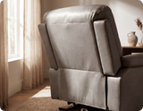 Milano Genuine Leather Light Grey Electric Power Recliner Armchair