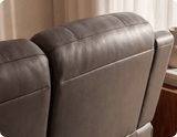 Martini Genuine Leather Grey Electric Power Recliner 2 Seater Sofa