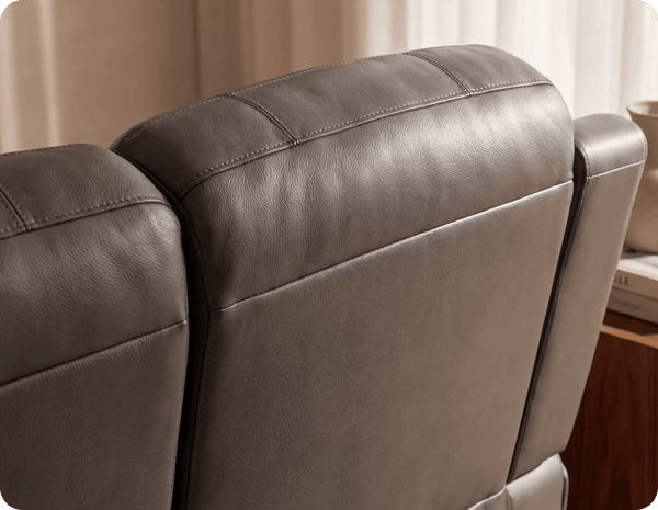 Martini Genuine Leather Grey Electric Power Recliner 2 Seater Sofa