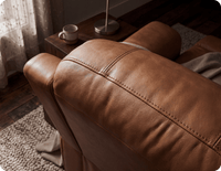 Martini Genuine Leather Caramel Electric Power Recliner Armchair