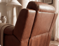 Leo Tan Genuine Leather Armchair with Electric Power Recliner