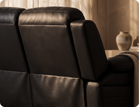 Martini Genuine Leather Black Electric Power Recliner 2 Seater Sofa