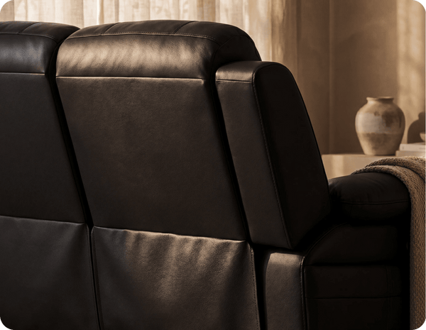 Martini Genuine Leather Black Electric Power Recliner 2 Seater Sofa