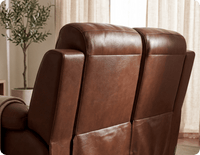 Leo Genuine Leather Tan Electric Power Recliner 2 Seater