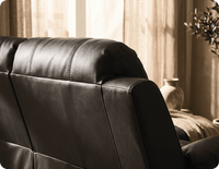 Veloura Black Leather 2 Seater Sofa