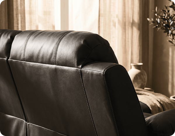 Veloura Black Leather 2 Seater Sofa