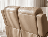 Martini Genuine Leather Cream Electric Power Recliner 2 Seater Sofa
