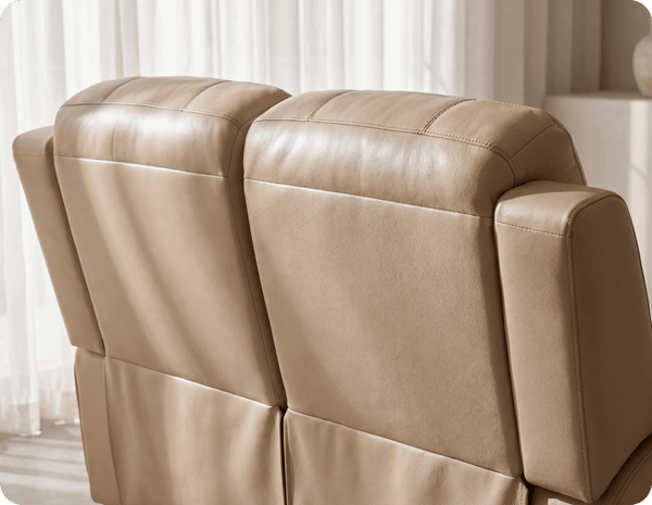 Martini Genuine Leather Cream Electric Power Recliner 2 Seater Sofa