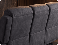 Bristol Grey Fabric Manual Recliner 3 Seater Sofa
