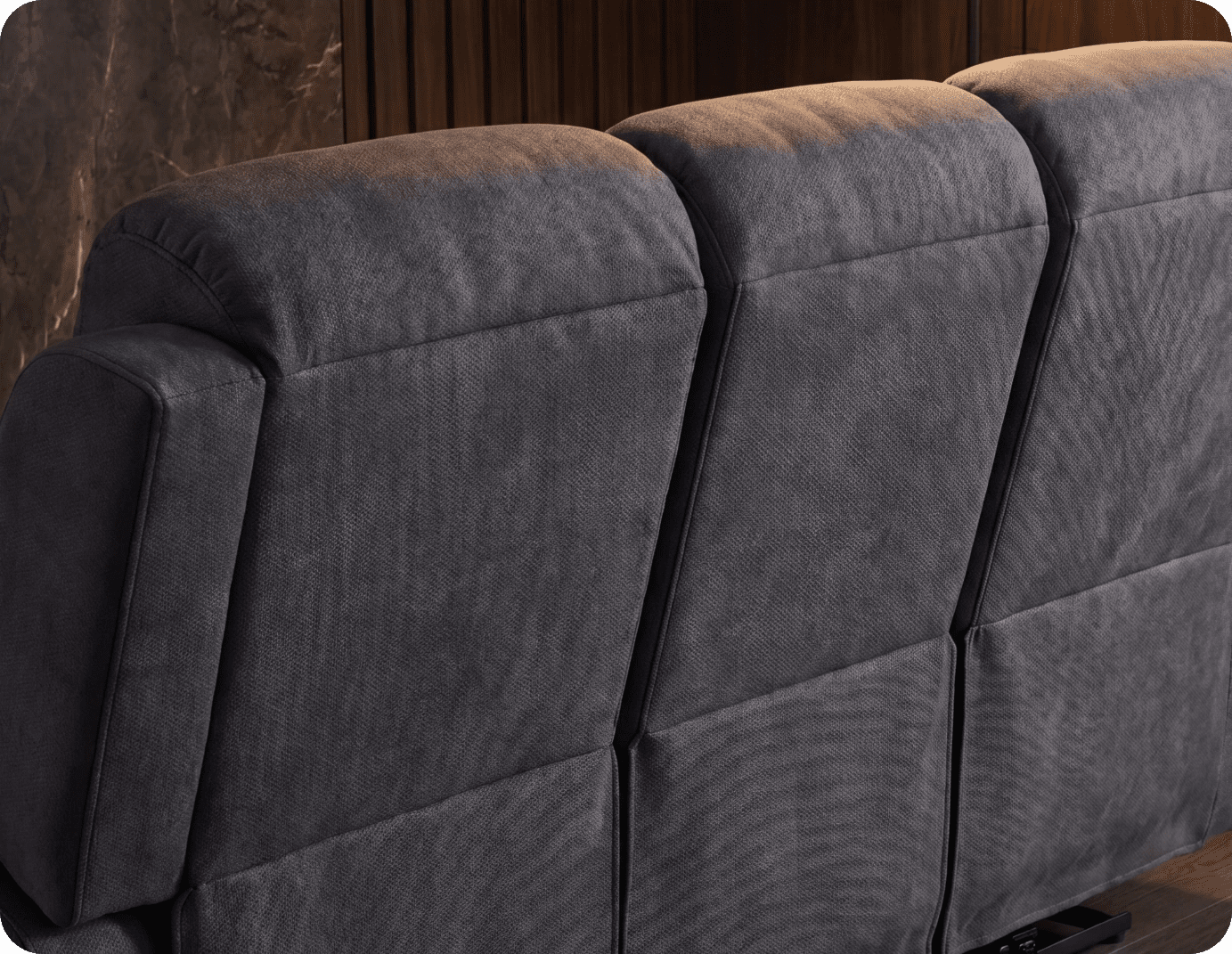 Bristol Grey Fabric Manual Recliner 3 Seater Sofa