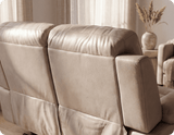 Milano Genuine Leather Light Grey Electric Power Recliner 2 Seater Sofa