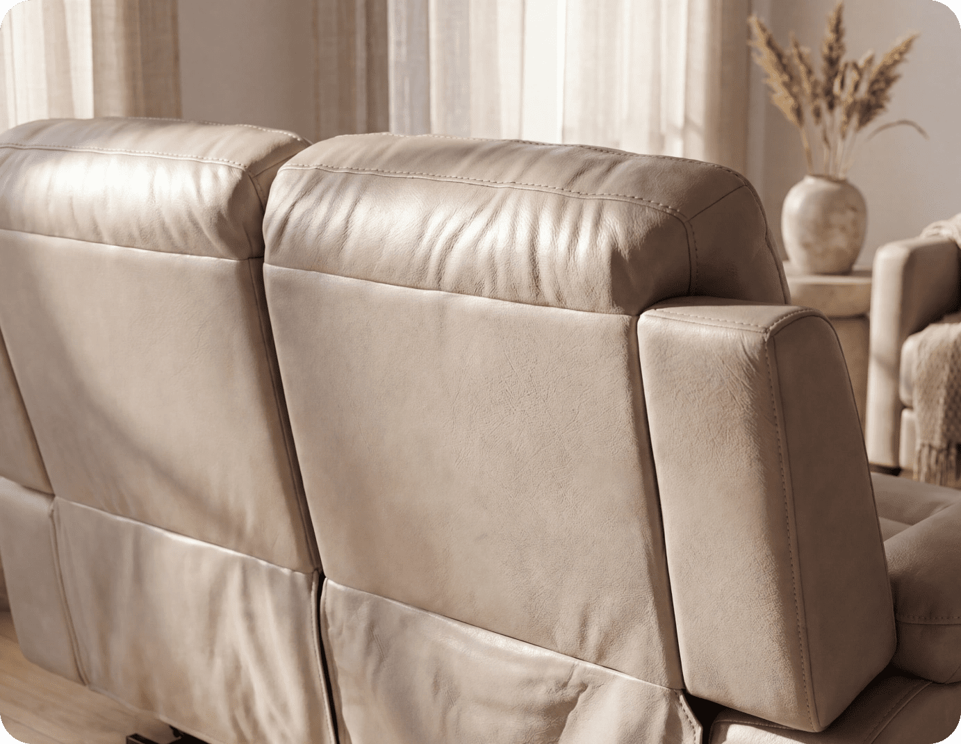 Milano Genuine Leather Light Grey Electric Power Recliner 2 Seater Sofa