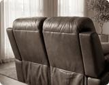 Milano Genuine Leather Grey Electric Power Recliner 2 Seater Sofa