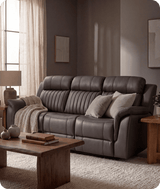 Martini Genuine Leather Grey Electric Power Recliner 3 Seater Sofa