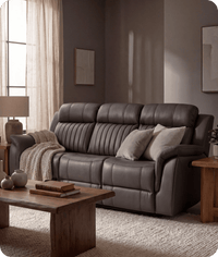 Martini Genuine Leather Grey Electric Power Recliner 3 Seater Sofa