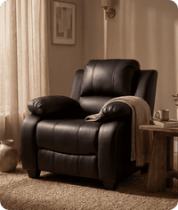 Veloura Black Leather Armchair