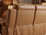 Leo Genuine Leather Caramel Electric Power Recliner 2 Seater Sofa