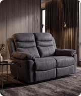 Bristol Grey Fabric Manual Recliner 2 Seater Sofa