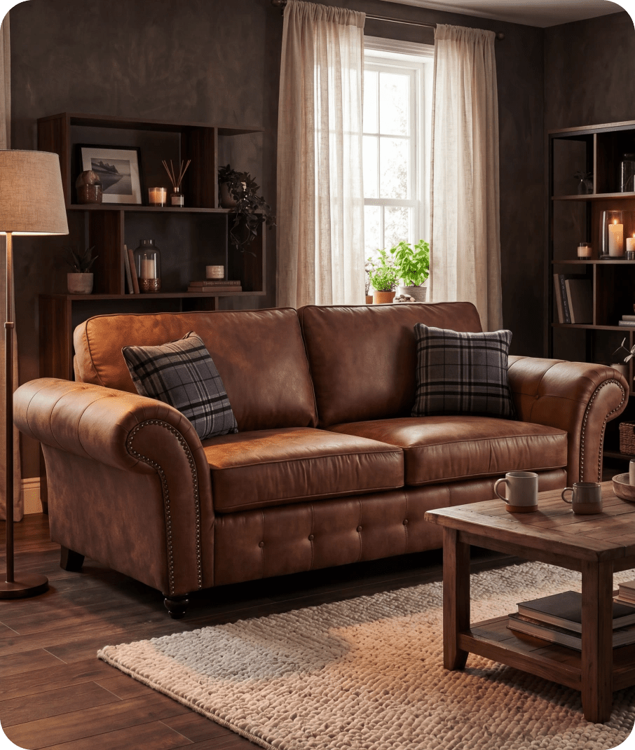 Savile Tan Suede 3 Seater Sofa