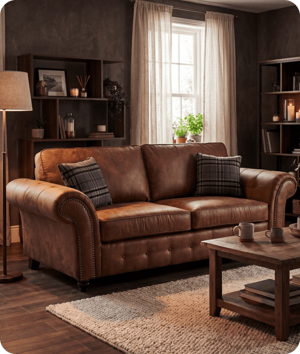 Savile Tan Suede 3 Seater Sofa
