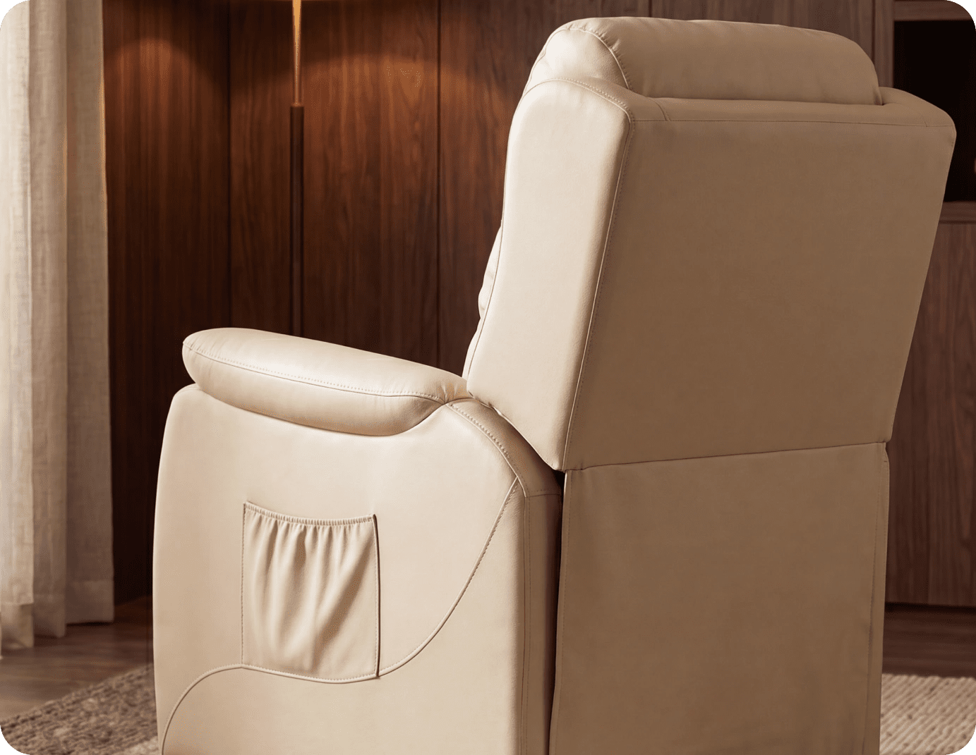 Oliver Genuine Leather Cream Rise & Recline Mobility Chair