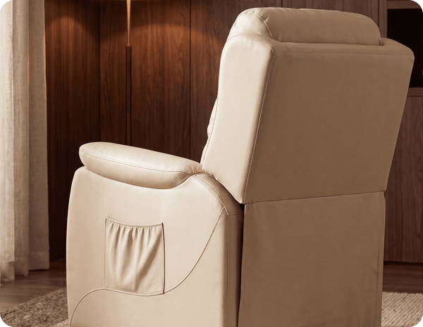 Oliver Genuine Leather Cream Rise & Recline Mobility Chair