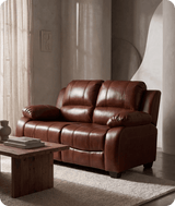 Veloura Tan Leather 2 Seater Sofa