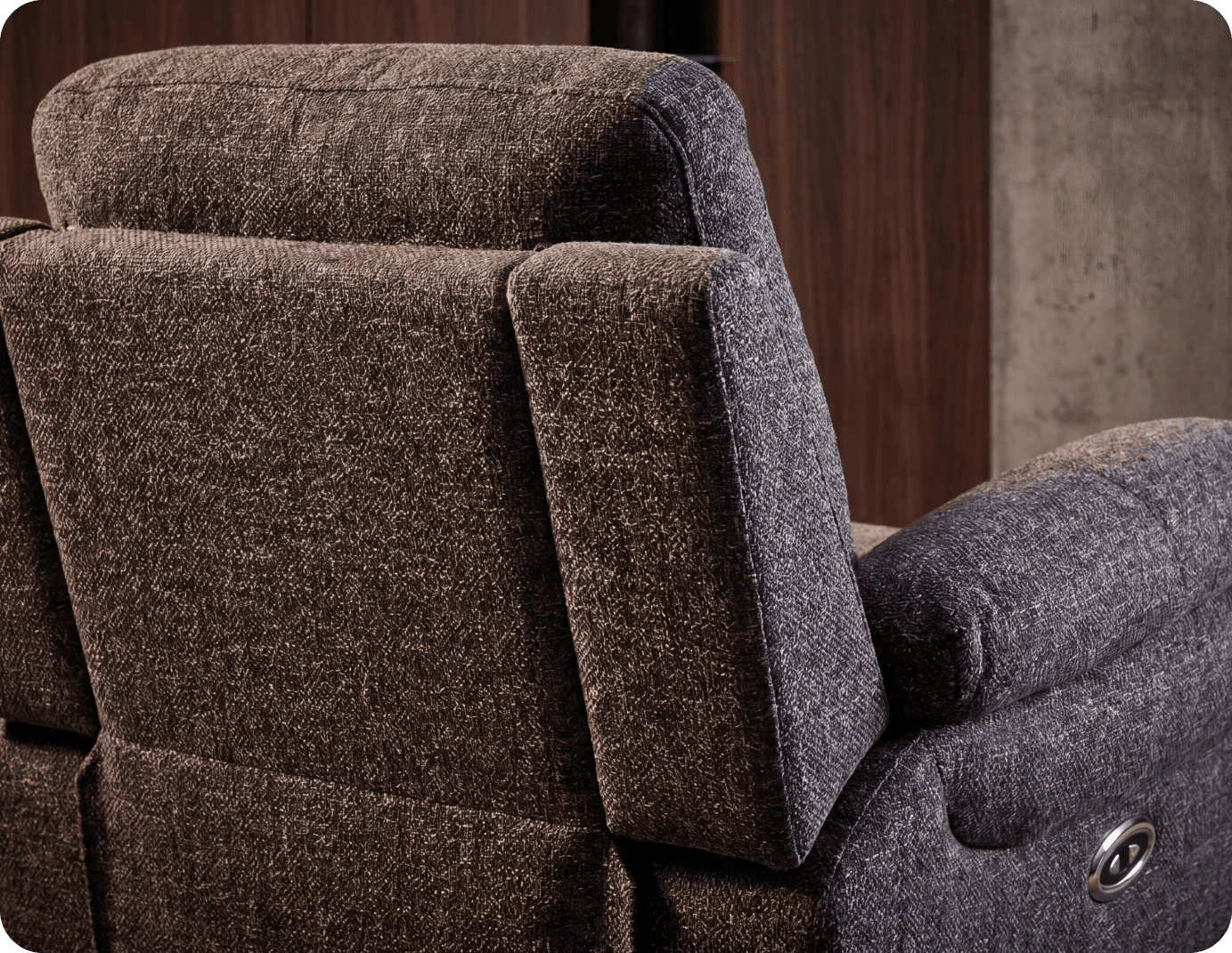 Lunaro Grey Fabric Electric Recliner Armchair