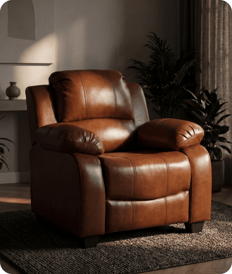 Veloura Tan Leather Armchair