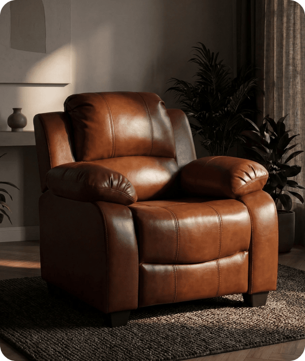 Veloura Tan Leather Armchair