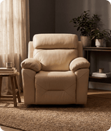Milano Cream Leather Power Recliner Armchair