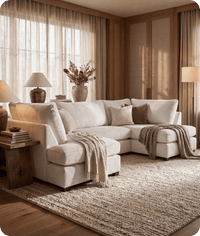 Mayfair Silver  Fabric U Shape High Back Corner Sofa + Footstool